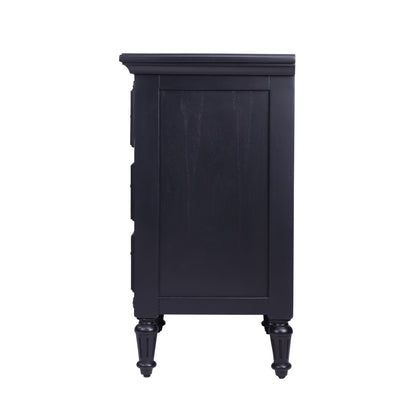 Classic Black 3 Drawer Nightstand