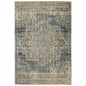2' X 3' Blue and Ivory Power Loom Area Rug