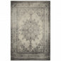 2' X 3' Gray and Ivory Power Loom Area Rug