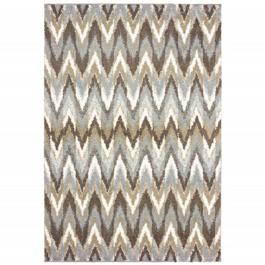 2' X 3' Gray Shag Power Loom Area Rug