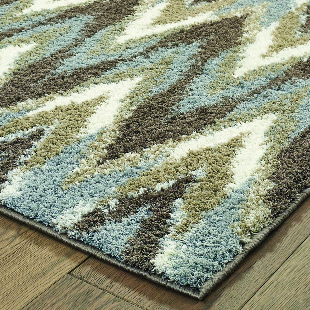 2' X 3' Gray Shag Power Loom Area Rug
