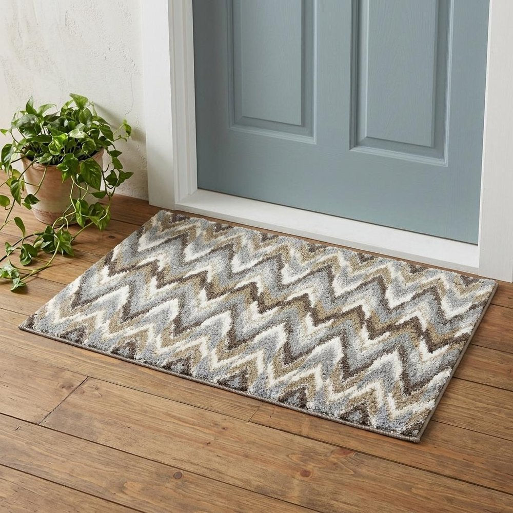 2' X 3' Gray Shag Power Loom Area Rug