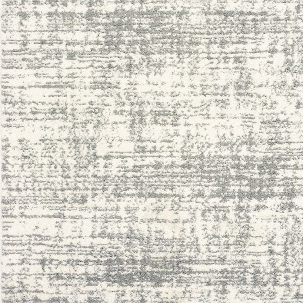 2' X 3' Gray and Ivory Shag Power Loom Area Rug