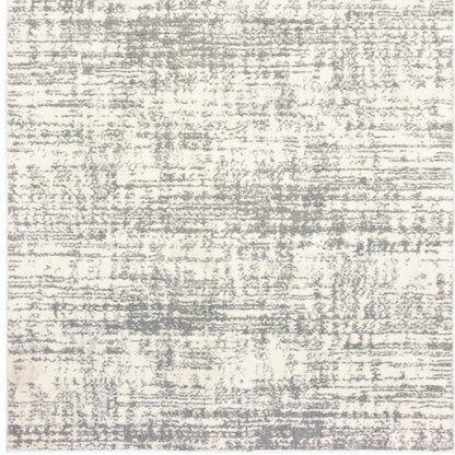 2' X 3' Gray and Ivory Shag Power Loom Area Rug