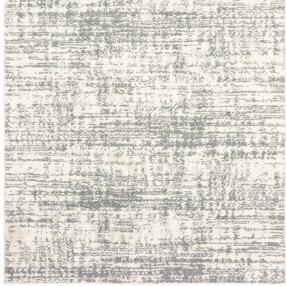 2' X 3' Gray and Ivory Shag Power Loom Area Rug