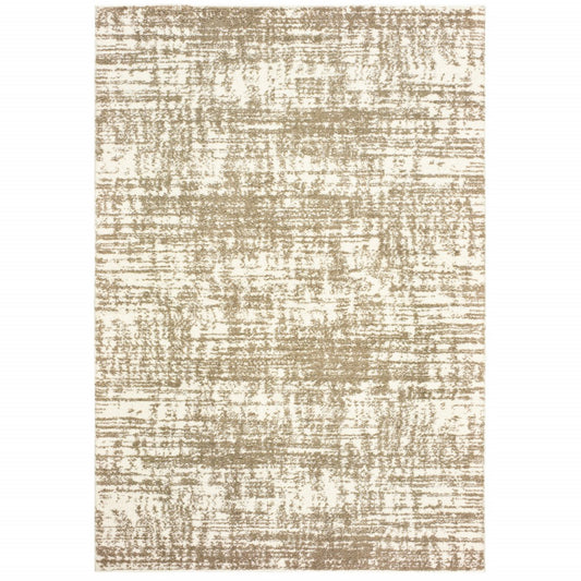 2' X 3' Ivory And Gray Abstract Strokes Scatter Rug