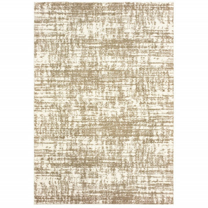 2' X 3' Ivory And Gray Abstract Strokes Scatter Rug