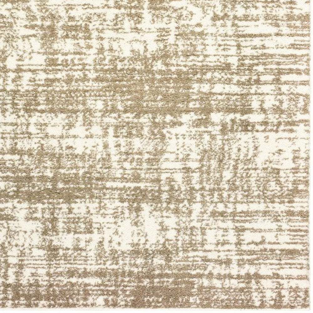 2' X 3' Ivory And Gray Abstract Strokes Scatter Rug