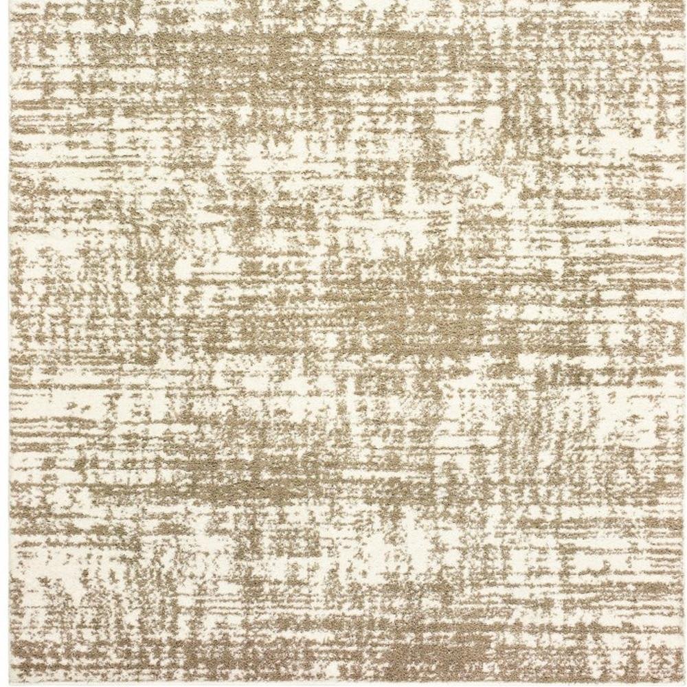2' X 3' Ivory And Gray Abstract Strokes Scatter Rug