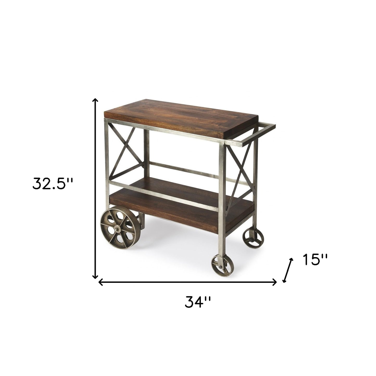 Vintage Style Rolling Server Bar Cart