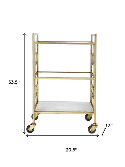 Polished Gold Bar Cart