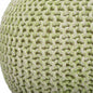 19" Green Wool Round Pouf Ottoman
