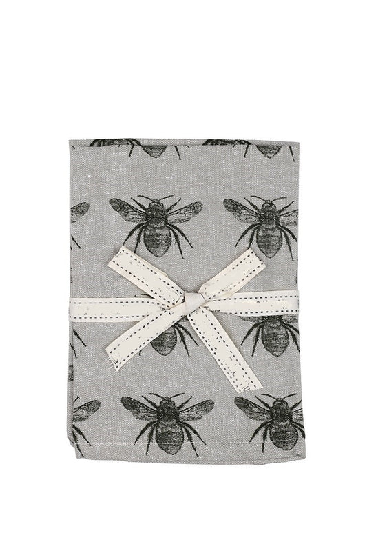 Set Of Eight Dark Green Bumble Bee Napkins