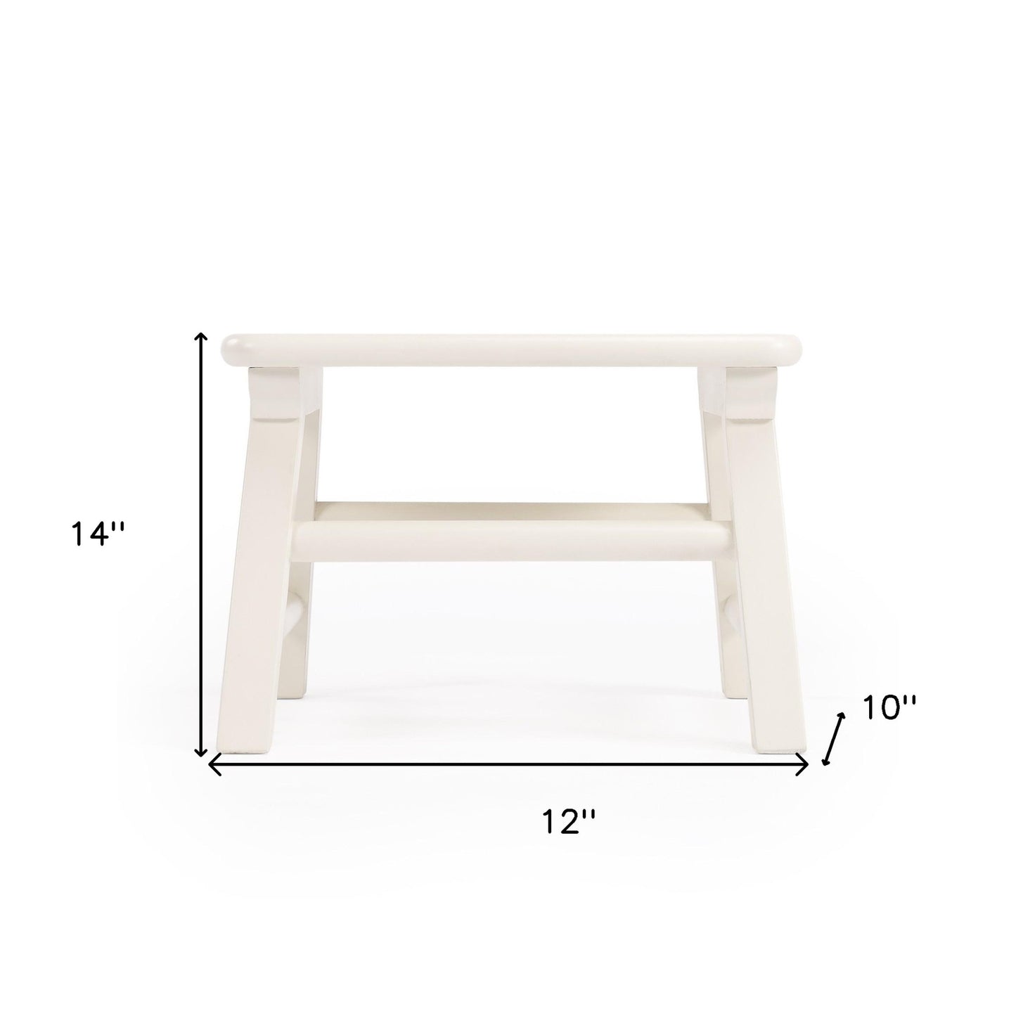 10" White Solid Wood Backless Bar Chair