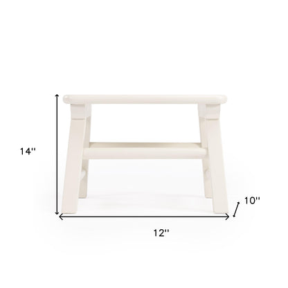 10" White Solid Wood Backless Bar Chair