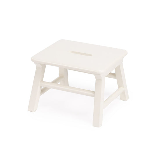 10" White Solid Wood Step Stool