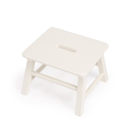 10" White Solid Wood Step Stool