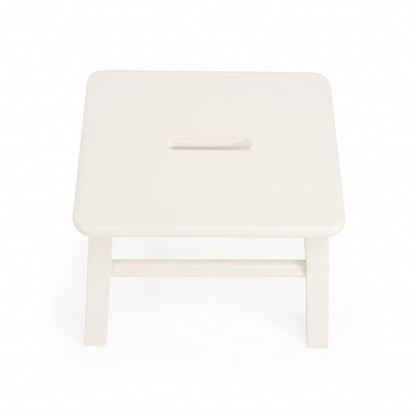 10" White Solid Wood Backless Bar Chair