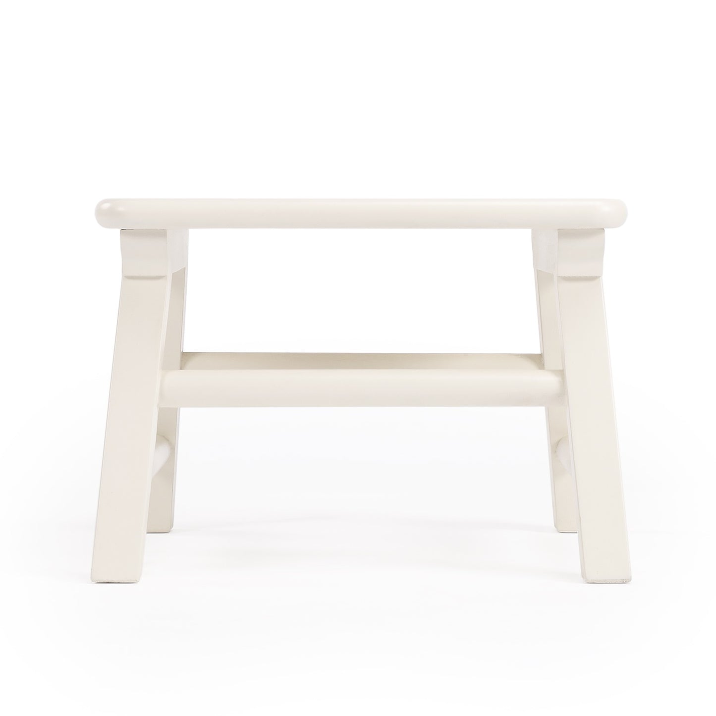 10" White Solid Wood Backless Bar Chair