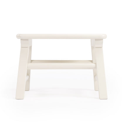 10" White Solid Wood Backless Bar Chair