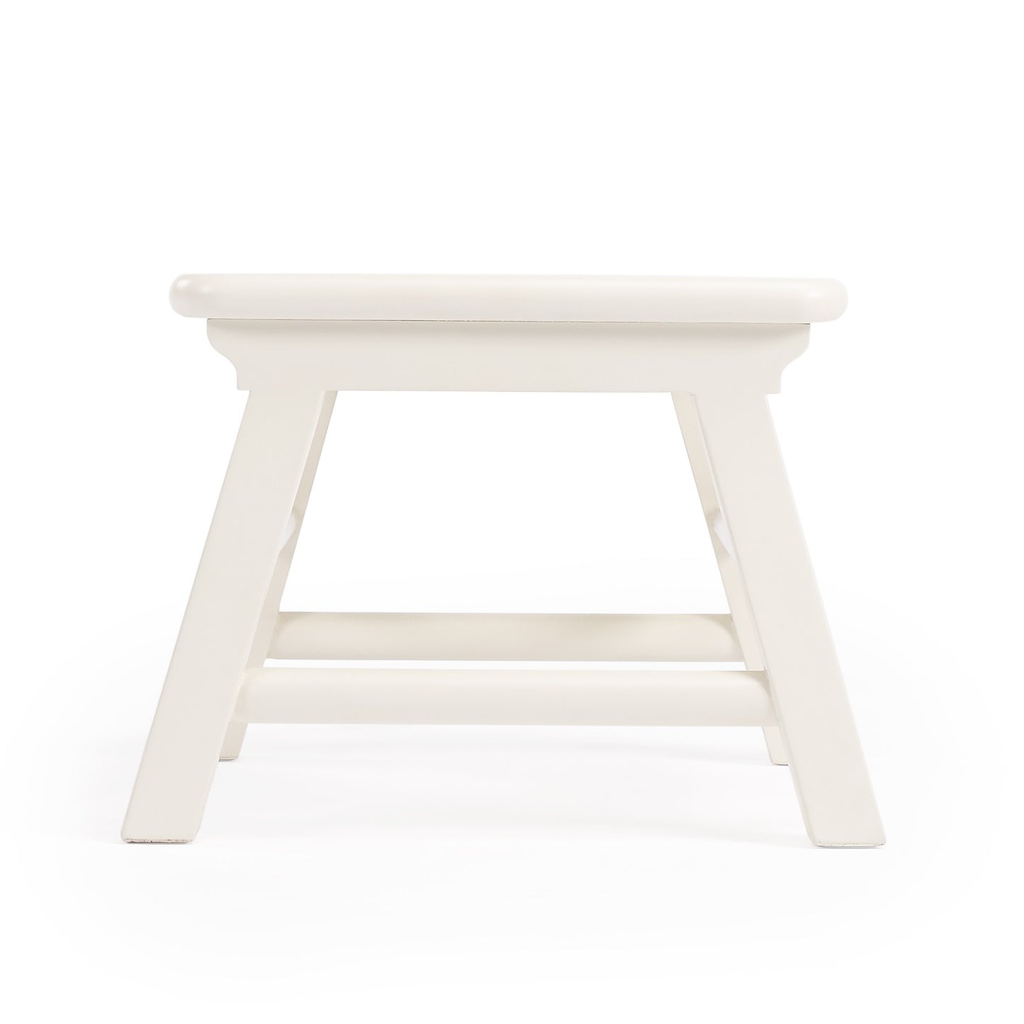 10" White Solid Wood Backless Bar Chair