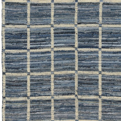 5' X 8' Blue and Gray Area Rug