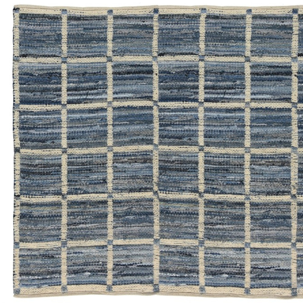 5' X 8' Blue and Gray Area Rug