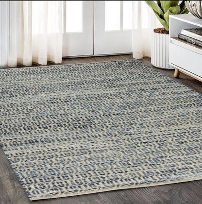 2' X 3' Blue And Gray Ogee Scatter Rug