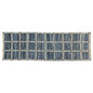 3' X 8' Blue And Gray Grid Runner Rug