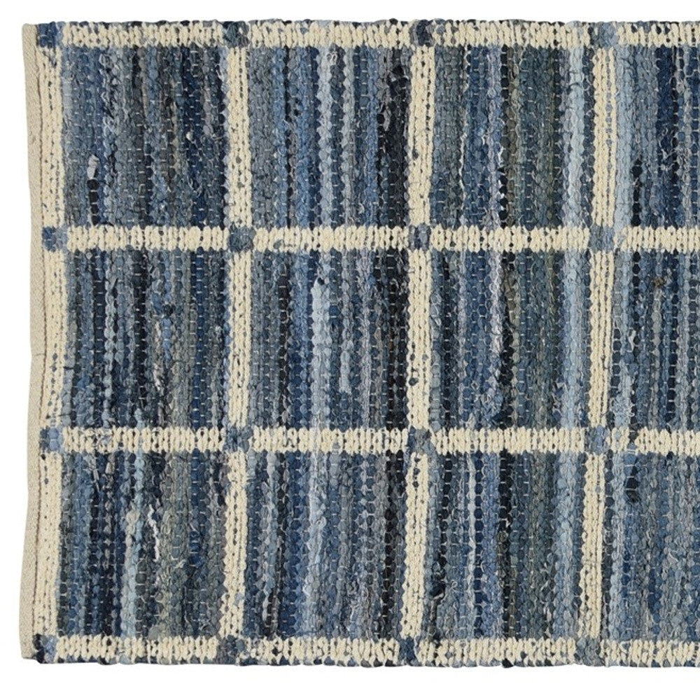 5' X 8' Blue and Gray Area Rug