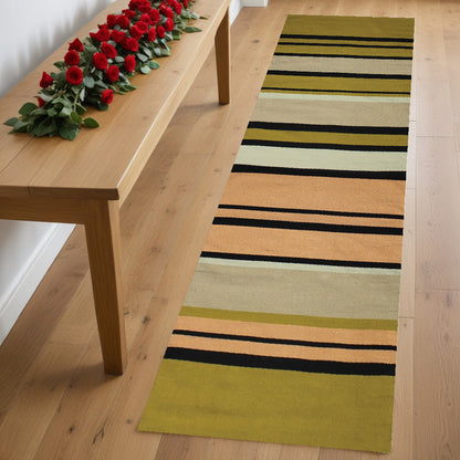 3' X 8' Multicolored Stripes Runner Rug