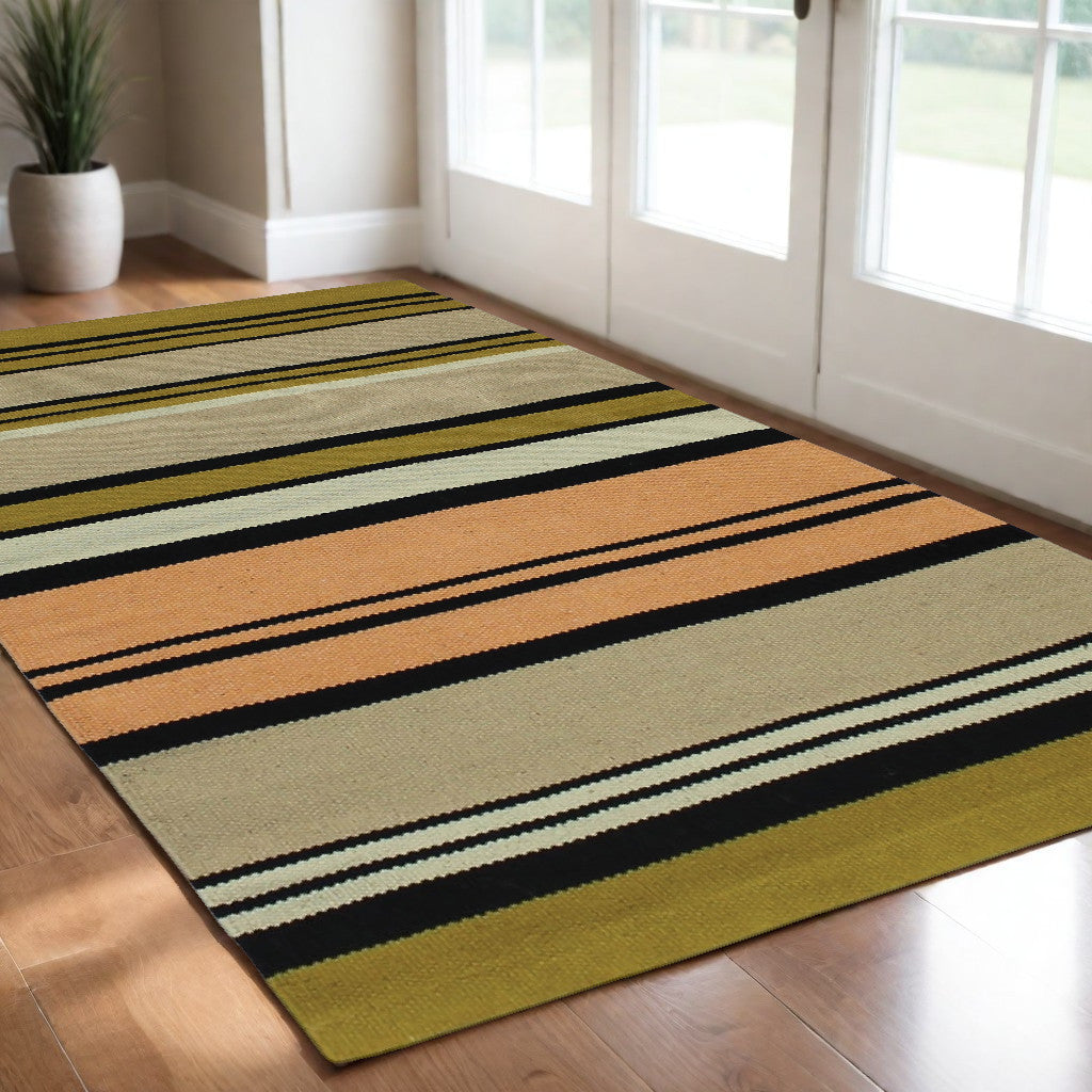 3' X 8' Multicolored Stripes Runner Rug