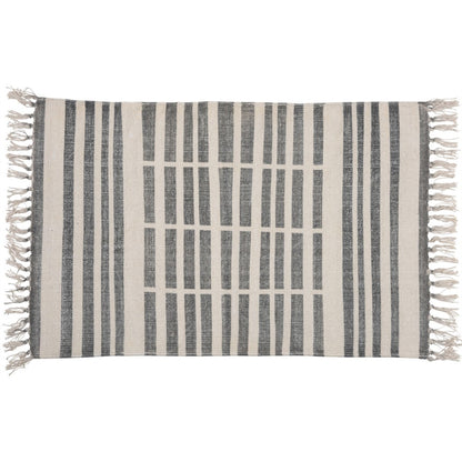 2' X 3' Gray And Cream Broken Stripes Scatter Rug