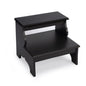 18" Dark Brown Solid and Manufactured Wood Footstool