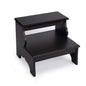 18" Dark Brown Solid and Manufactured Wood Footstool