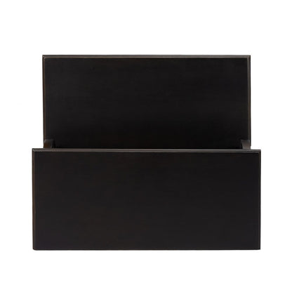 18" Dark Brown Solid and Manufactured Wood Footstool