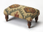 20" Beige Brown and Green Jute And Wool Southwestern Footstool