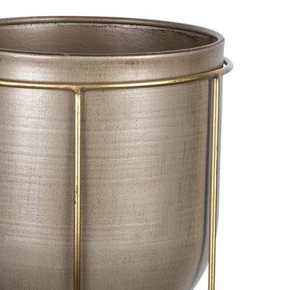 10" Bronze Cylinder Metal Table Vase