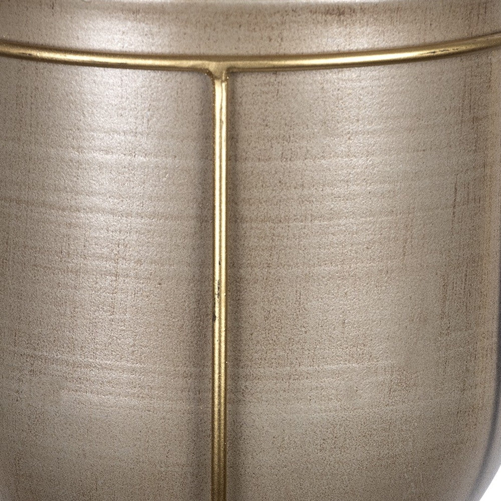 Bronze And Gold Metal Plant Pot