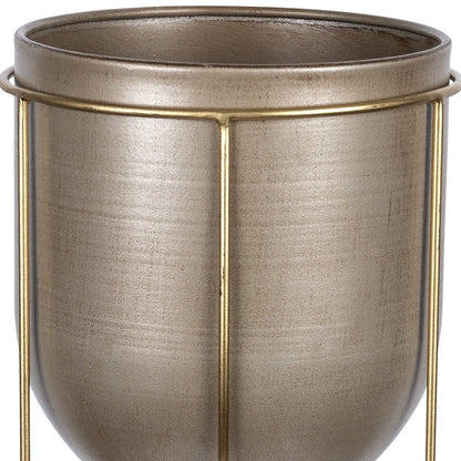 10" Bronze Cylinder Metal Table Vase