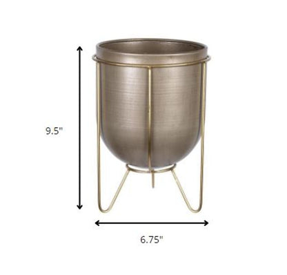 10" Bronze Cylinder Metal Table Vase
