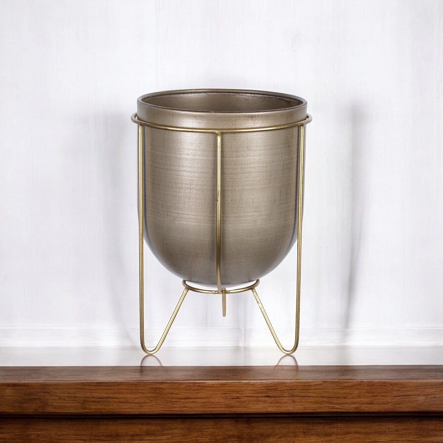 10" Bronze Cylinder Metal Table Vase