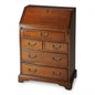 26" Brown Solid Wood Secretary Desk With Five Drawers