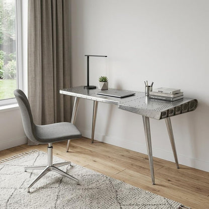 68" Silver Metal Writing Desk