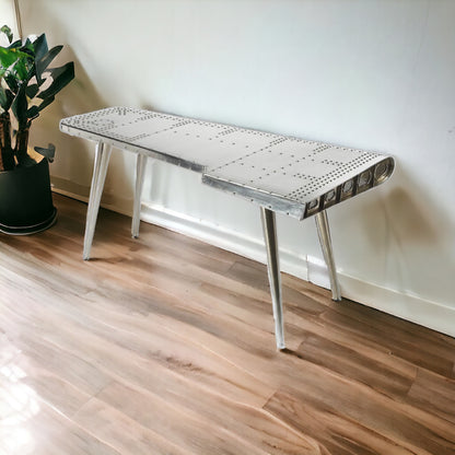 68" Silver Metal Writing Desk