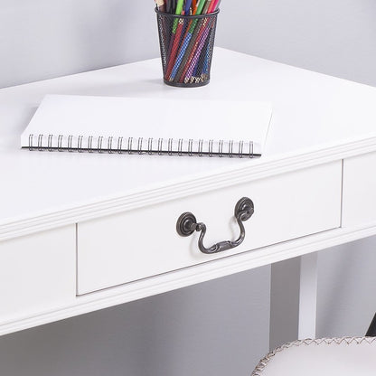 Acacia And Pinewood White Writing Desk