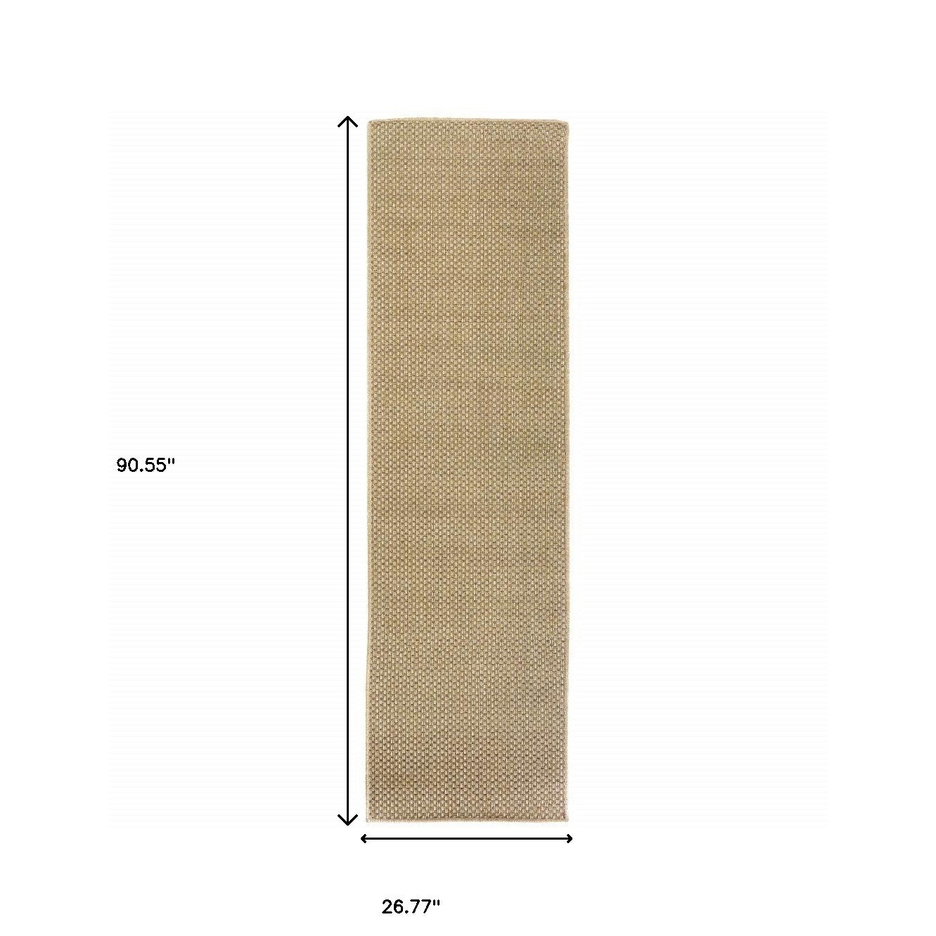 2' X 8' Beige Indoor Outdoor Area Rug