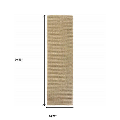 2' X 8' Beige Indoor Outdoor Area Rug