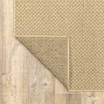 2' X 4' Beige Chevron Indoor Outdoor Area Rug