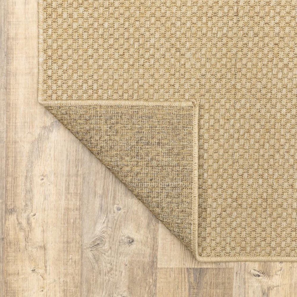 8' Beige Indoor Outdoor Runner Rug